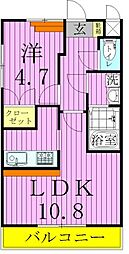 クレールスクエア 1LDKの間取図画像