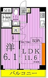 八潮パークスクエア 1LDKの間取図画像