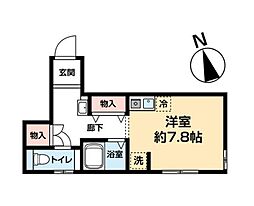 MQuarto熊野前 ワンルームの間取図画像