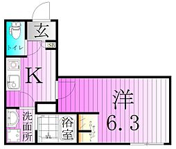 コパン舎人公園 1Kの間取図画像