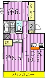 グランサージュ 2LDKの間取図画像