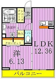 ファミユA 1LDKの間取図画像
