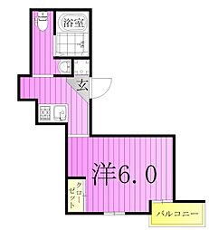 Alivio西新井 1Kの間取図画像