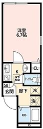 ラ・クール興野 1Kの間取図画像