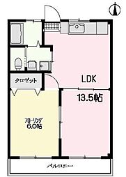 グランツハイムA 2DKの間取図画像
