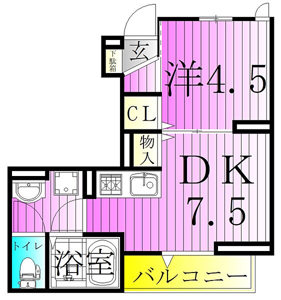 グラナーデ六月 102｜東京都足立区六月２丁目(賃貸アパート1DK・1階・30.67㎡)の写真 その2
