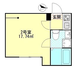 パーチェ堀切 2階1Kの間取り