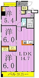 グリーンパレス 2階2SLDKの間取り