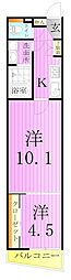 LUMEED梅島 1階2Kの間取り