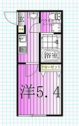 CK四ツ木 2階1Kの間取り