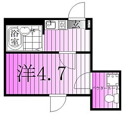 サザンロード江北 3階1Kの間取り
