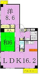 パークハイムMSK 5階2LDKの間取り