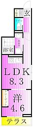 セレスティア谷在家II 1LDKの間取図画像