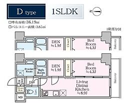 足立区西新井栄町3丁目マンション 1SLDKの間取図画像