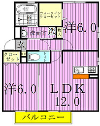 根通り 2LDKの間取図画像
