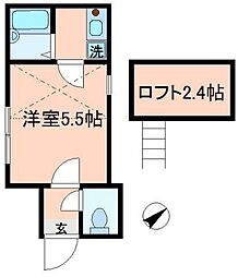 リベルテ北千住 ワンルームの間取図画像