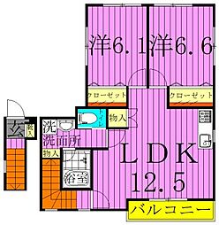 ウェルスA 2階/-