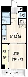 メゾンカドリーユ 1LDKの間取図画像