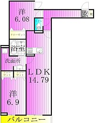 アヴァンス堀切 2LDKの間取図画像
