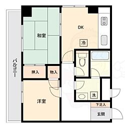 ミール千歳烏山 2DKの間取図画像