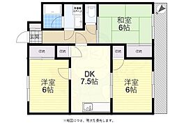 ファミールY.K 3DKの間取図画像