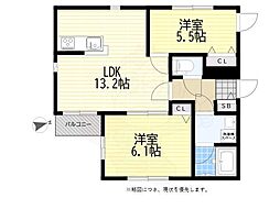 新川レジデンス 2LDKの間取図画像