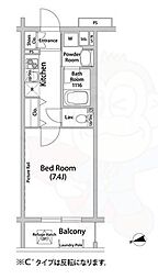 ヒューリックレジデンス調布柴崎 1Kの間取図画像