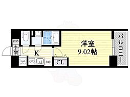 FortuneDemeure 1Kの間取図画像