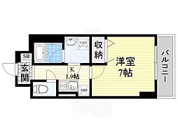 ディクオーレ仙川 1Kの間取図画像