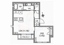 シャーメゾンヴェール 1LDKの間取図画像