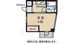 芦花ハイツ 1Kの間取図画像