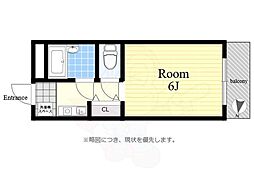 ウェストランド芦花 1Kの間取図画像