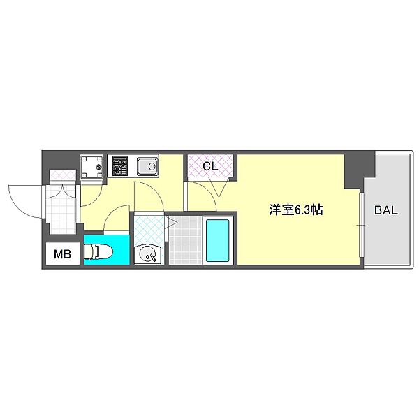 ファーストフィオーレ難波南パークサイド ｜大阪府大阪市浪速区大国２丁目(賃貸マンション1K・4階・22.94㎡)の写真 その2