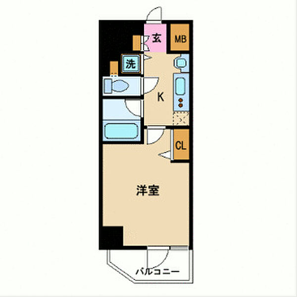 アドバンス大阪城レガーレ ｜大阪府大阪市中央区南新町２丁目(賃貸マンション1K・2階・21.00㎡)の写真 その2