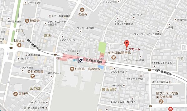 画像30:地下鉄東西線「連坊駅」徒歩２分の立地です。