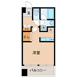 アーバンフラッツ榴岡 ワンルームの間取図画像