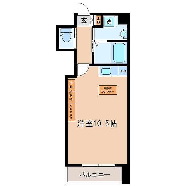 画像2:１Ｒ・２７．４３平米・西向き