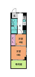 BAU二日町 2Kの間取図画像