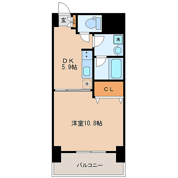 画像2:1DK・39.1平米・東向き