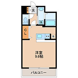 仙台市地下鉄東西線 大町西公園駅 徒歩14分の賃貸マンション 4階ワンルームの間取り