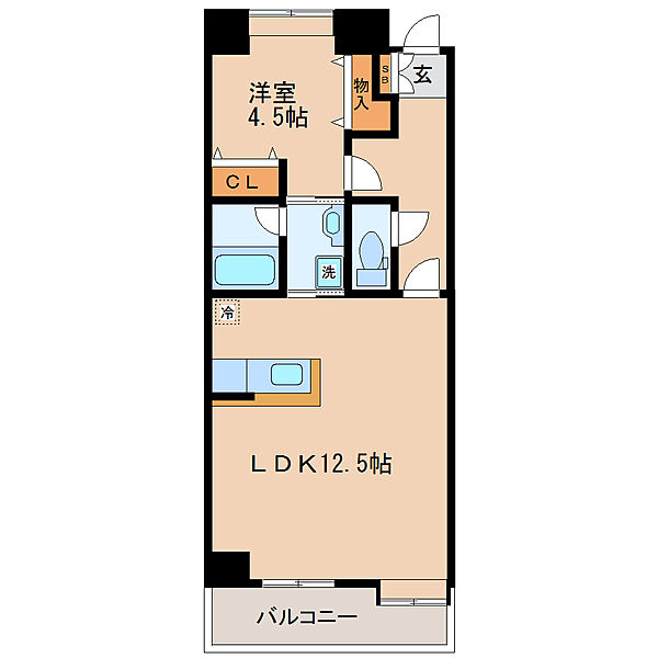 宮城県仙台市青葉区大町２丁目(賃貸マンション1LDK・8階・49.00㎡)の写真 その2