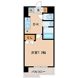JR仙石線 陸前原ノ町駅 徒歩5分の賃貸マンション 5階1Kの間取り