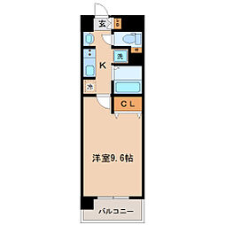 RESIDIA榴ヶ岡公園 1Kの間取図画像