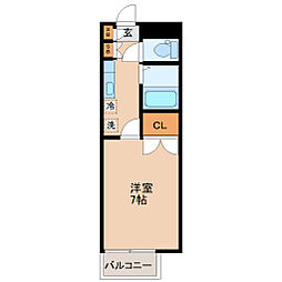 ポー・ド・シャグラン 1Kの間取図画像