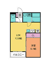 D-ROOM小田原5丁目 1階1LDKの間取り
