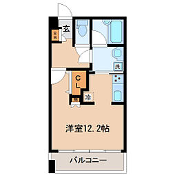 ラドゥセール榴ヶ岡 ワンルームの間取図画像