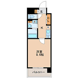 ELSTANZA榴岡公園 1Kの間取図画像