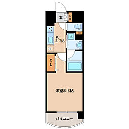 ウィッカムテラス 1Kの間取図画像