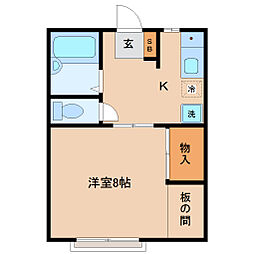 連坊リトルヒルズ 1Kの間取図画像