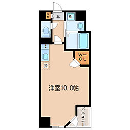 HF晩翠通レジデンス ワンルームの間取図画像